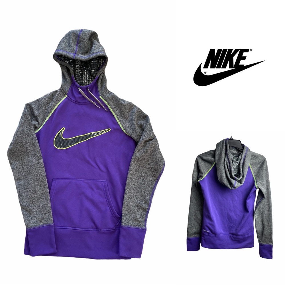 EUC Nike Pull Over Hoodie Purple/ Gray Size XS - Picture 1 of 10